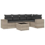 vidaXL Salon de jardin 6 Pièces avec coussins gris clair résine tressée