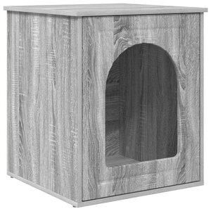 vidaXL Maison pour chat Gris Sonoma 53 x 52 x 62 cm Bois d'ingénierie