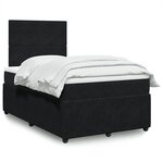 vidaXL Sommier à lattes de lit avec matelas Noir 120x200 cm Velours