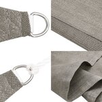 vidaXL Voile d'ombrage 160 g/m² triangulaire gris clair 3x4x4 m PEHD