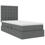 vidaXL Lit avec rangement et matelas Gris foncé 90 x 190 cm Polyester