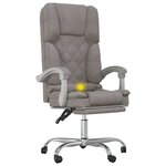 vidaXL Fauteuil de massage inclinable de bureau Taupe Tissu
