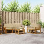 vidaXL Ensemble de canapés d'extérieur 6 pc Naturel et Beige