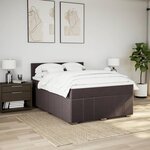vidaXL Sommier à lattes de lit avec matelas Marron foncé 140x200 cm