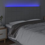 vidaXL Tête de lit à LED Gris clair 200x5x118/128 cm Tissu