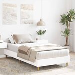 vidaXL Cadre de lit sans matelas blanc 100x200 cm bois d'ingénierie