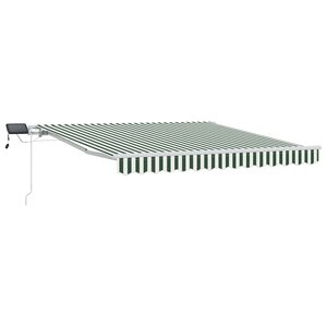 vidaXL Auvent Rétractable Vert et blanc 300 x 250 cm Tissu et acier