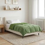 vidaXL Duvet d'été simple Matelassé Vert 155 x 200 cm Microfibre