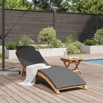 vidaXL Transat Gris foncé 188 x 55 x 59 cm Bois de teck solide
