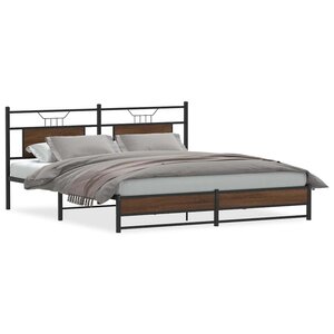 vidaXL Cadre de lit en métal sans matelas chêne marron 180x200 cm