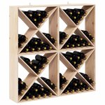 vidaXL Étagère à vin 4 Pièces Naturel 62 x 25 x 62 cm Pin massif