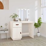 vidaXL Coiffeuse avec LED Blanc 95x50x133 5 cm Bois de pin massif