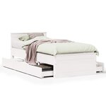 vidaXL Cadre de lit sans matelas avec tête de lit 90x190 cm pin massif