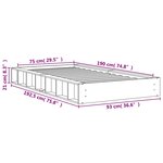 vidaXL Cadre de lit sans matelas cire marron 75x190 cm bois pin massif