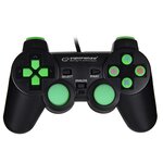 Esperanza EGG107G Manette de jeu pour PC  PlayStation 3 analogique/numérique USB 2.0 noir/vert