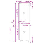 vidaXL Buffet haut Sonoma gris 34 5x34x180 cm Bois d'ingénierie
