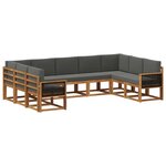 vidaXL Ensemble de canapés d'extérieur 9 Pièces Naturel et Anthracite