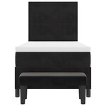 vidaXL Lit à ressorts avec matelas Noir 100 x 200 cm Velours
