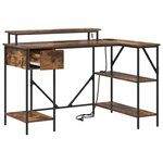 vidaXL Bureau Chêne fumé 120 x 79 x 86.5 cm Bois d'ingénierie
