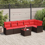 vidaXL Ensemble de canapé de jardin 7 Pièces Marron polyrotin