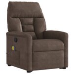 vidaXL Fauteuil inclinable de massage marron tissu microfibre