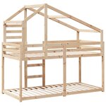 vidaXL Lit superposé avec toit 90x200 cm bois de pin massif
