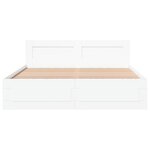 vidaXL Cadre de lit avec tête de lit sans matelas blanc 150x200 cm
