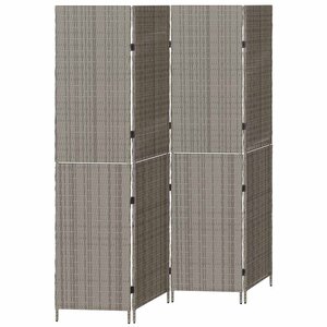 vidaXL Paravent Pliant Manuel Gris 195 x 180 cm polyrotin