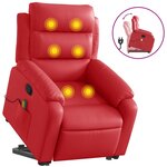 vidaXL Fauteuil inclinable de massage Rouge Similicuir
