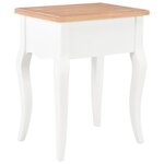 vidaXL Table de chevet Blanc et marron 40x30x50 cm Bois de pin massif