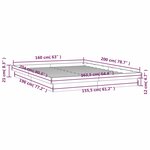 vidaXL Cadre de lit à LED sans matelas blanc 160x200 cm bois massif