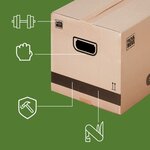 Pack and Move - Lot de 30 cartons déménagement livres avec poignées + 1 adhésif GRATUIT