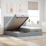 VidaXL Cadre de lit ottoman et matelas gris clair 160x200cm tissu