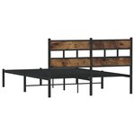 vidaXL Cadre de lit en métal sans matelas chêne fumé 135x190 cm