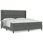 vidaXL Lit à ressorts avec matelas Gris foncé 200 x 200 cm tissu