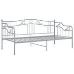 vidaXL Cadre de canapé-lit sans matelas gris métal 90x200 cm