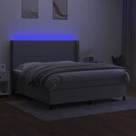 vidaXL Sommier à lattes de lit matelas LED Gris clair 160x200 cm Tissu