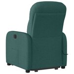 vidaXL Fauteuil inclinable de massage électrique Vert foncé Tissu
