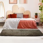 NEO YOGA Tapis de salon ou chambre - Microfibre extra doux - 80 x 180 cm - Taupe