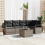 vidaXL Ensemble de canapé de jardin avec coussin 6 Pièces Gris clair