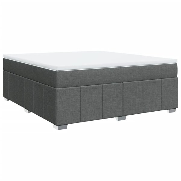 vidaXL Sommier à lattes de lit avec matelas Gris foncé 180x200cm Tissu