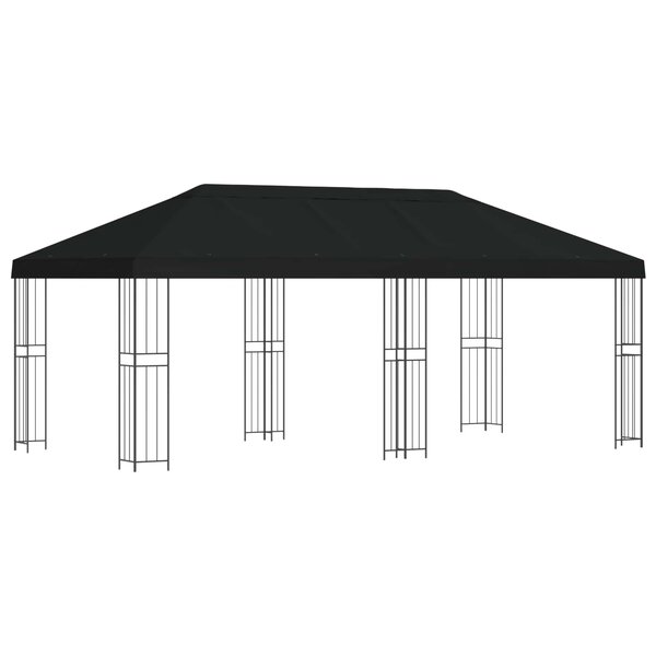 vidaXL Abri de jardin 6 x 3 m Noir Polyester et Acier 190 gsm