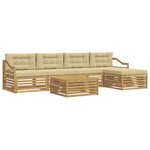 vidaXL Ensemble de canapés d'extérieur 6 pc Blanc et Beige Polyester