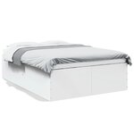 vidaXL Cadre de lit blanc 135x190 cm bois d'ingénierie