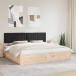 vidaXL Cadre de lit avec tête de lit rembourrée Noir 200 x 200 cm