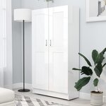vidaXL Bibliothèque Blanc brillant 82 5x30 5x150 cm Bois d’ingénierie