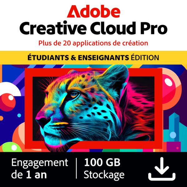 Adobe Creative Cloud Pro - Etudiants et enseignants - 1 utilisateur - Abonnement 1 an