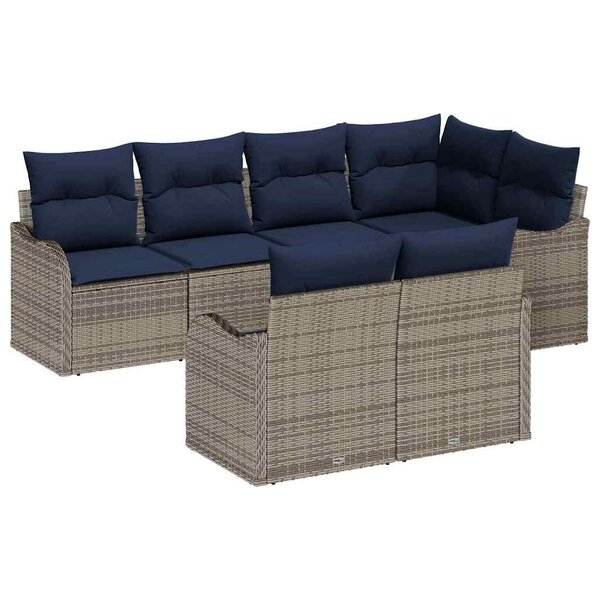vidaXL Ensemble de canapé de jardin Gris polyrotin