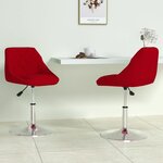 vidaXL Chaises pivotantes salle à manger 2 Pièces Rouge bordeaux Velours