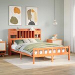 vidaXL Lit bibliothèque sans matelas cire marron 150x200 cm pin massif